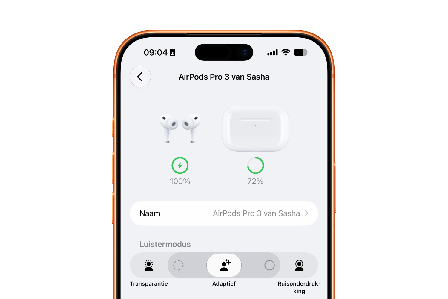 AirPods adaptieve audio aanpassen in iOS 27