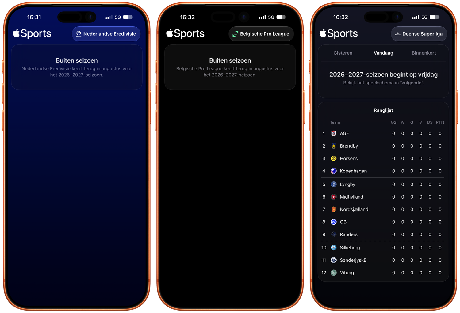 Eredivisie volgen Sports