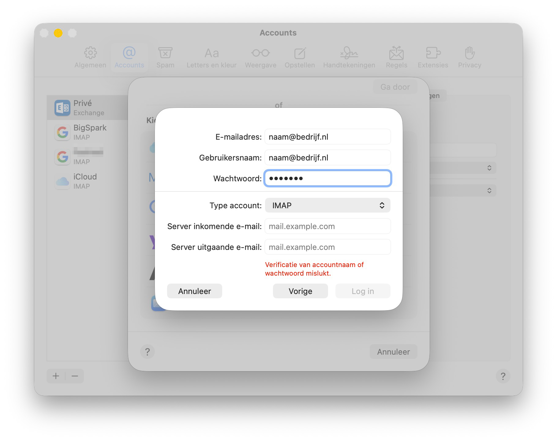 Inlogproblemen Apple Mail-app