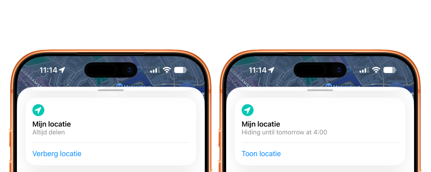 Verberg locatie in zoek mijn op iOS 27