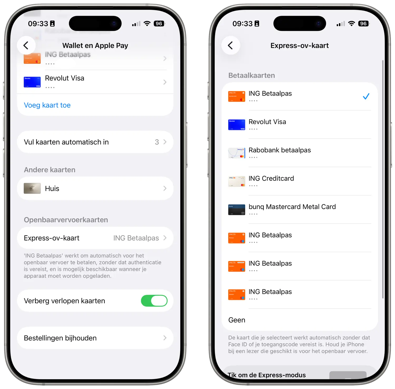 Apple Pay Express OV-kaart