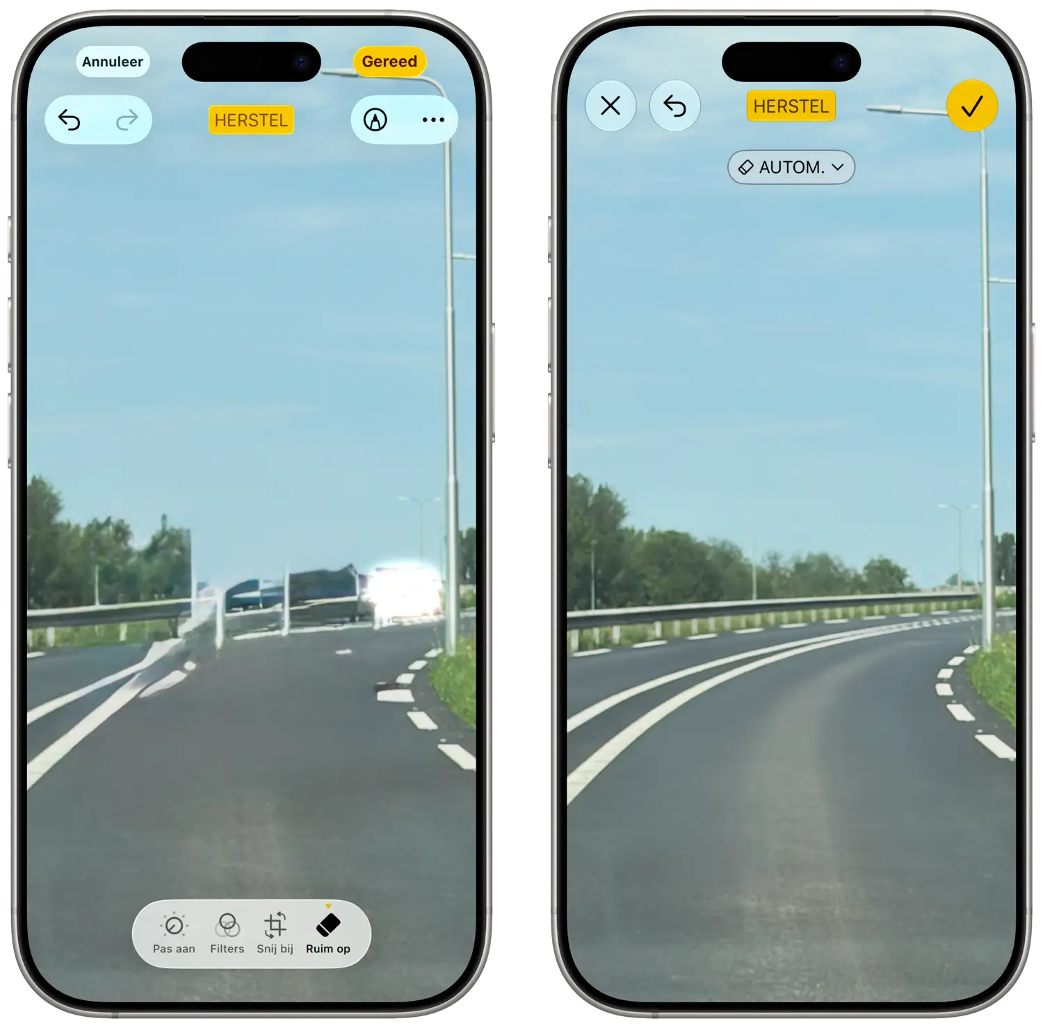 iOS 26 vs iOS 27: verschil met de Ruim op-functie in Foto's