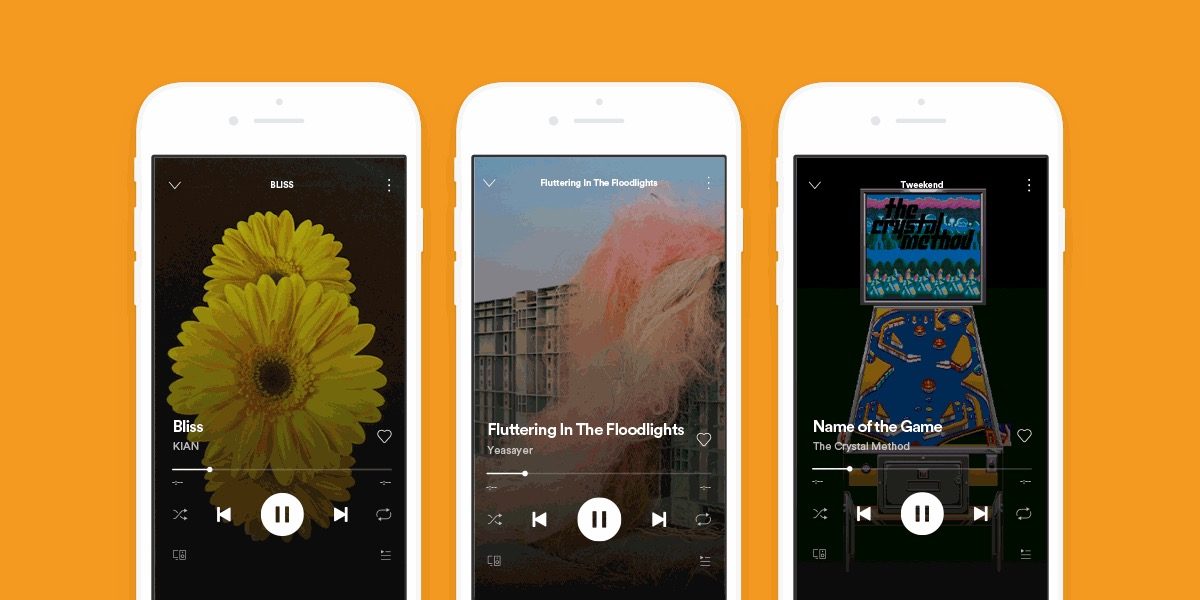 Spotify Canvas met drie iPhones