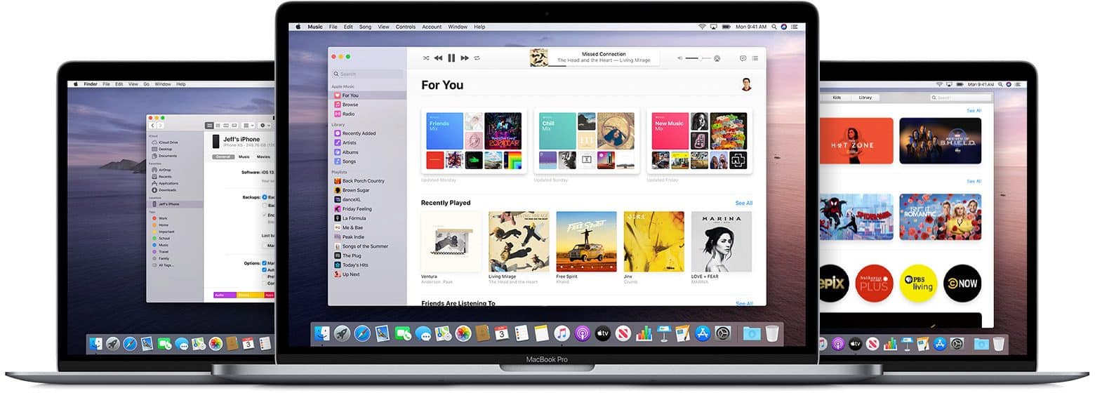 macOS Catalina Muziek, TV en Podcasts als vervangers van iTunes.