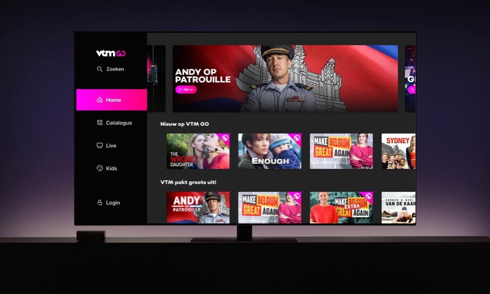 VTM GO op de Apple TV.