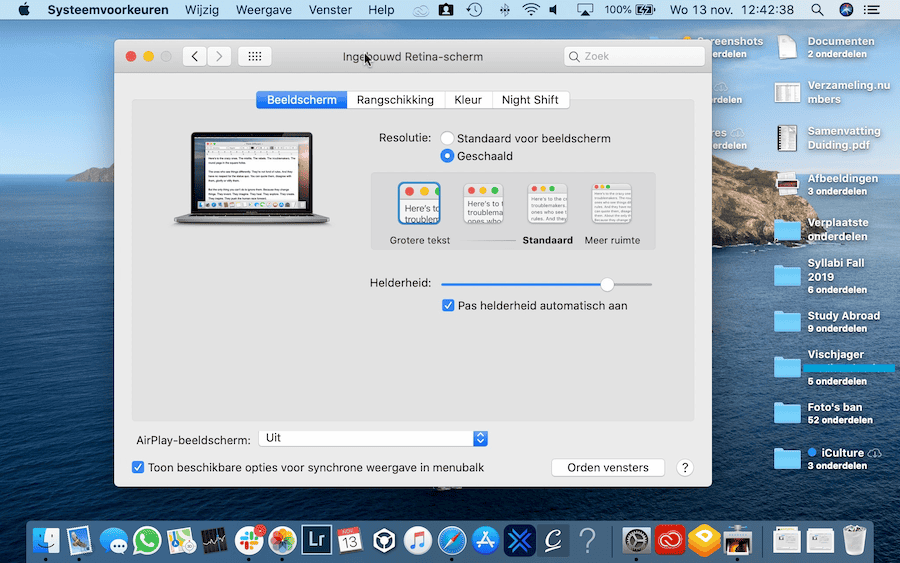 Screenshot grote tekst Mac