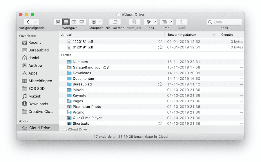 iCloud Drive in Finder