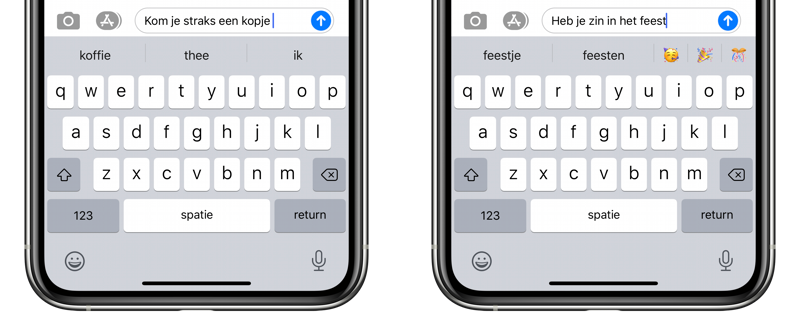 QuickType woordsuggesties