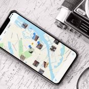 Foto's app op de iPhone met kaart.