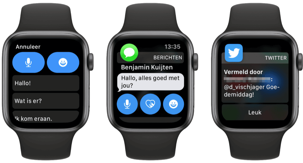 Interactieve meldingen Apple Watch