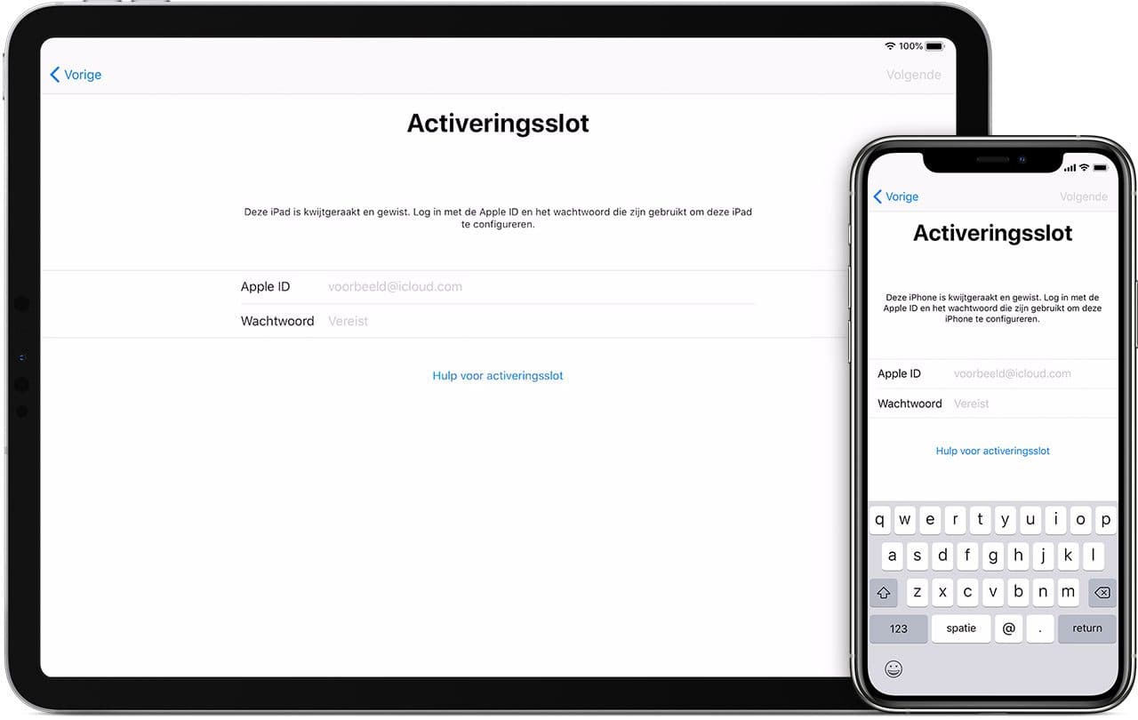 Activeringsslot op iPhone en iPad in iOS 13.