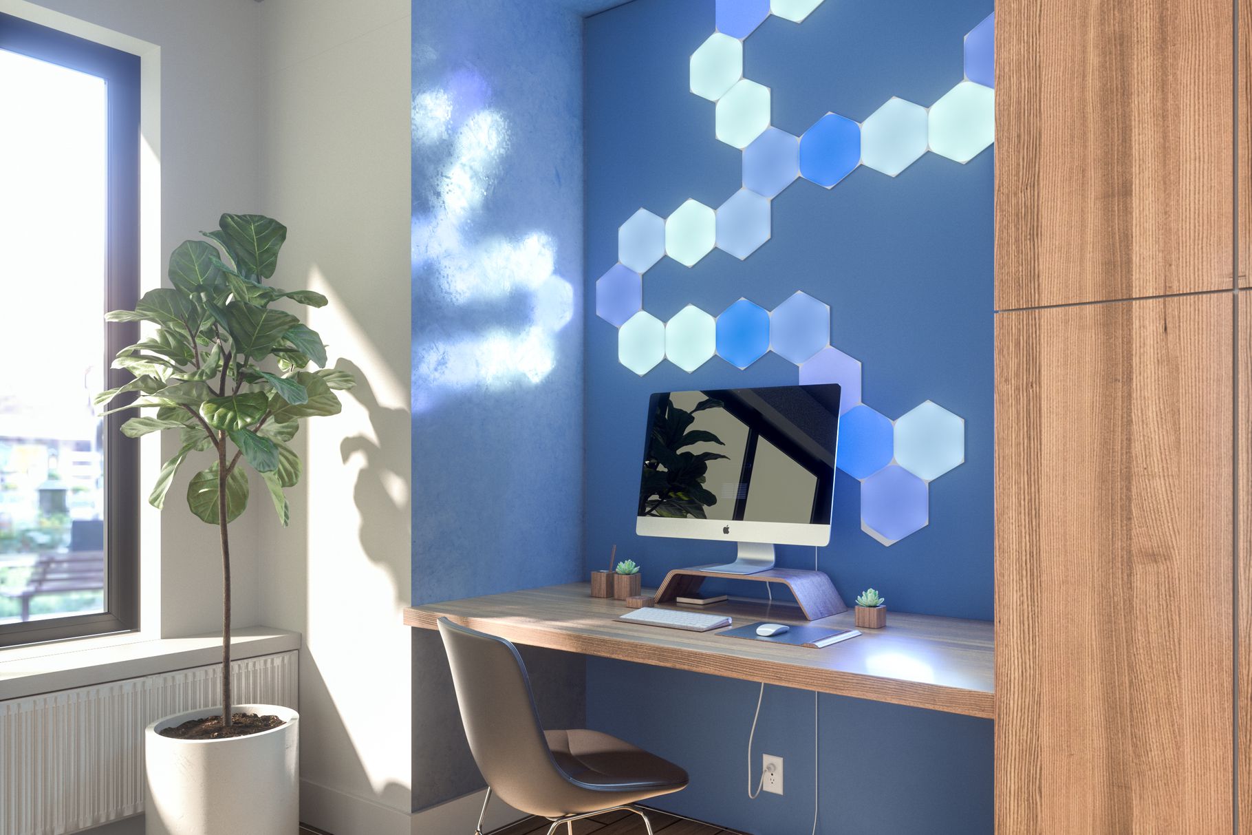 Nanoleaf Hexagon lampen.