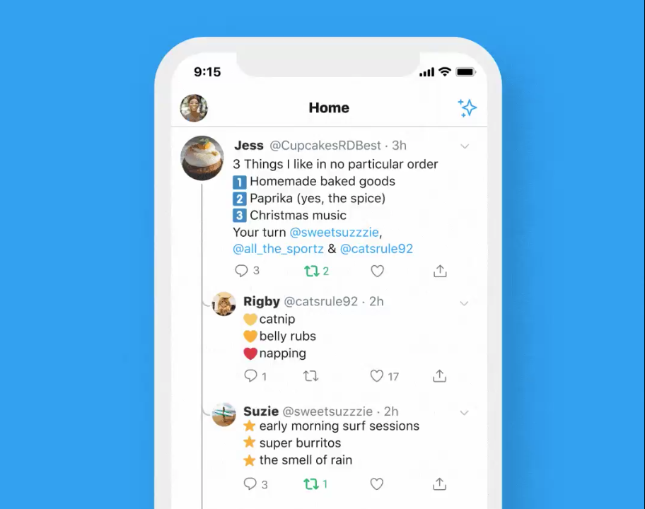 Twitter threaded reply
