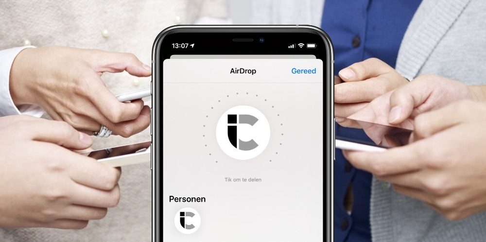 AirDrop op iPhone bestand delen.