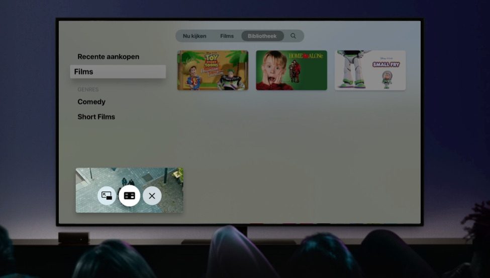 Apple TV met picture in picture.