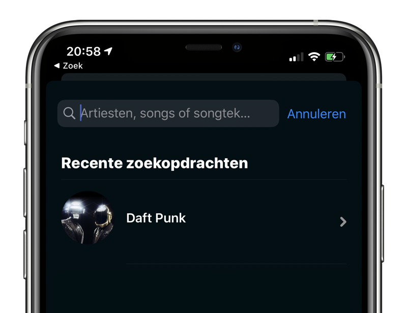 Shazam zoekfunctie