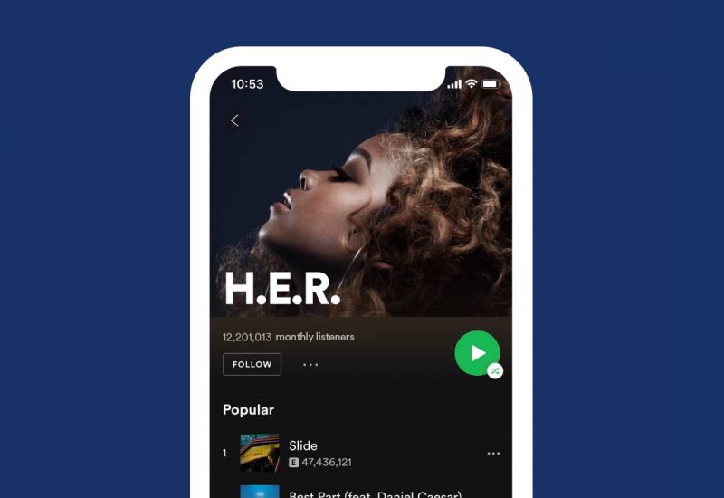 Spotify design vernieuwd.