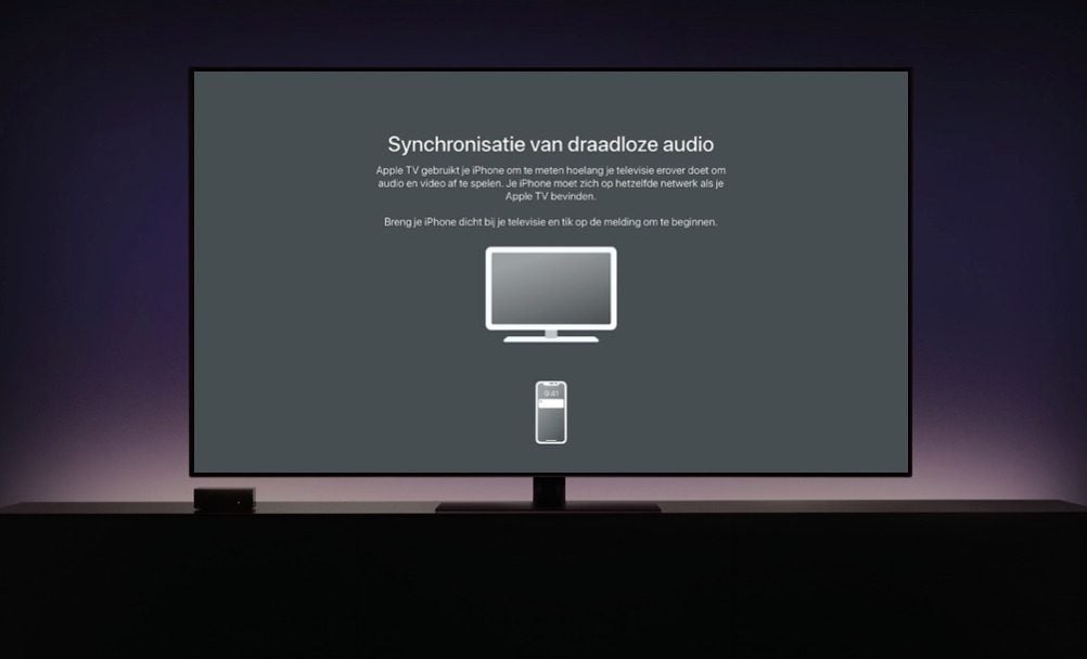 Apple TV draadloze audio synchronisatie.