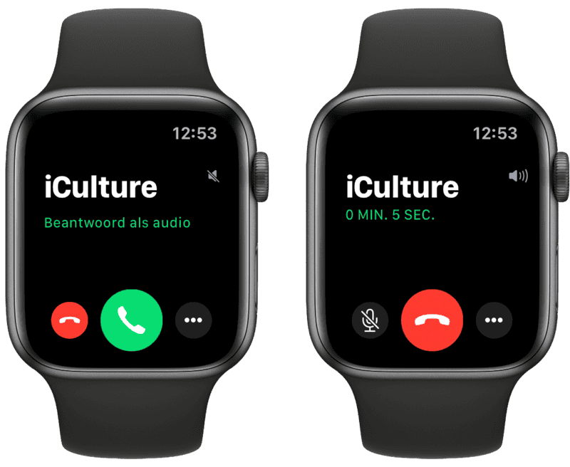FaceTime op Apple Watch beantwoorden met audio.
