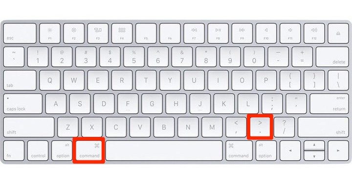 Apple toetsenbord escape sneltoets