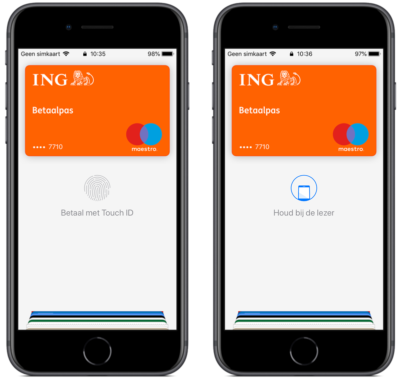 Apple Pay gebruiken en betalen met Touch ID.