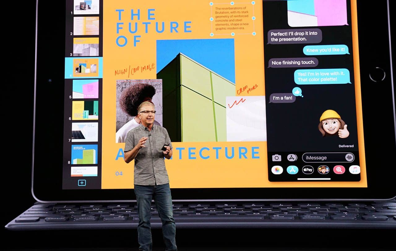 Greg Joswiak tijdens Apple-keynote event 2019