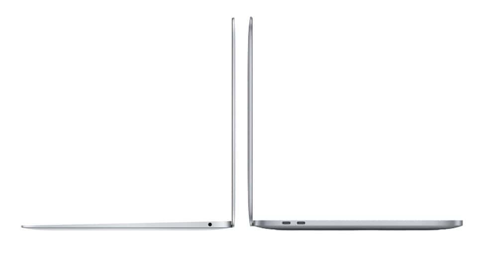 MacBook Air vs MacBook Pro vanaf de zijkant.
