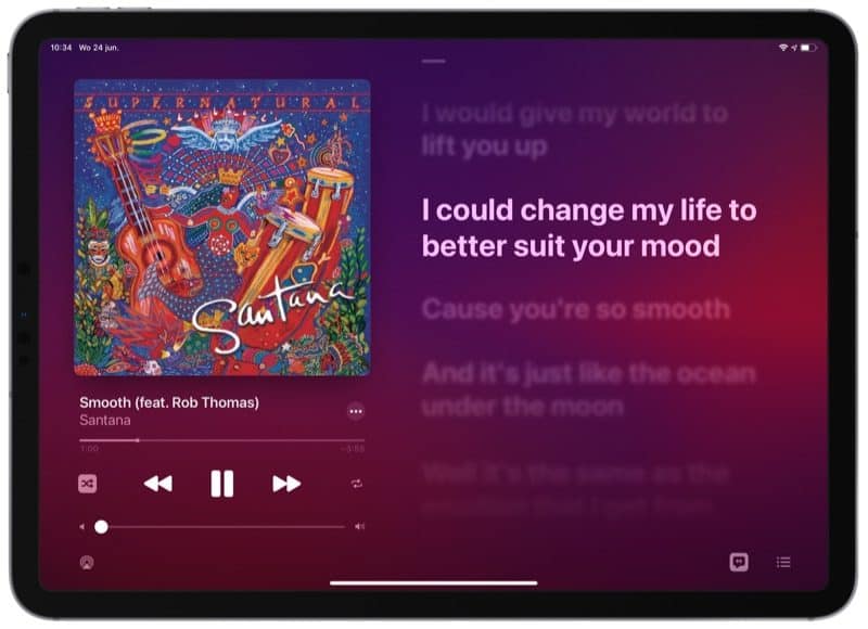 Muziekweergave Apple Music in iPadOS 14