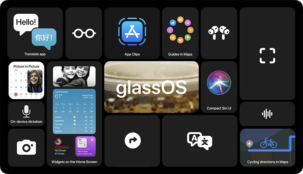 glassOS widgets