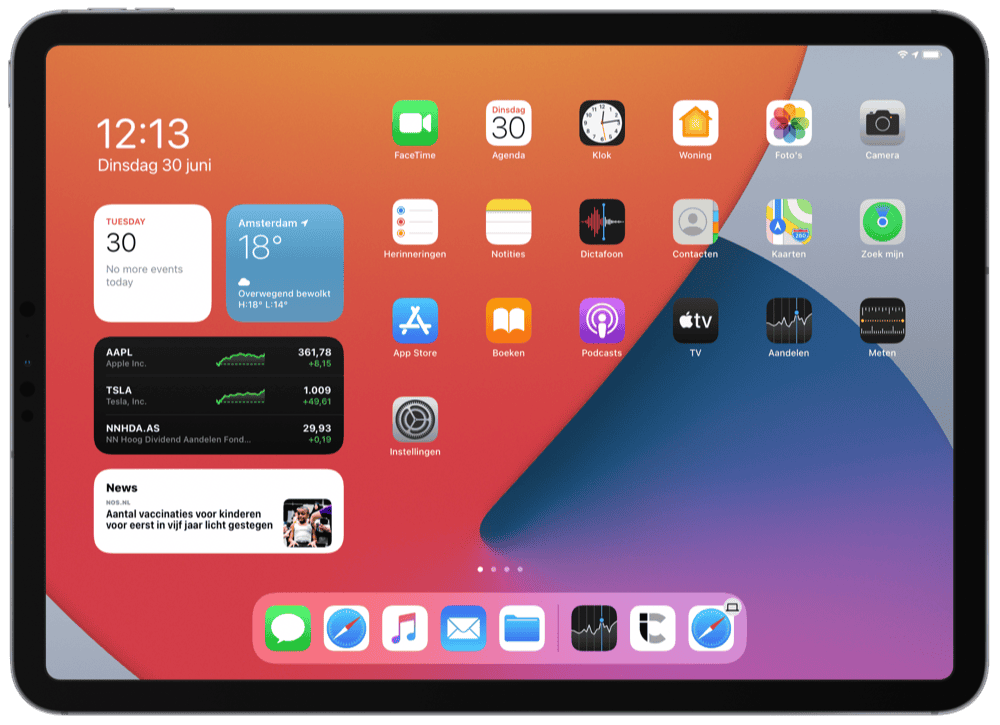 iPadOS 14 beginscherm