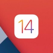 iOS 14 logo met achtergrond.