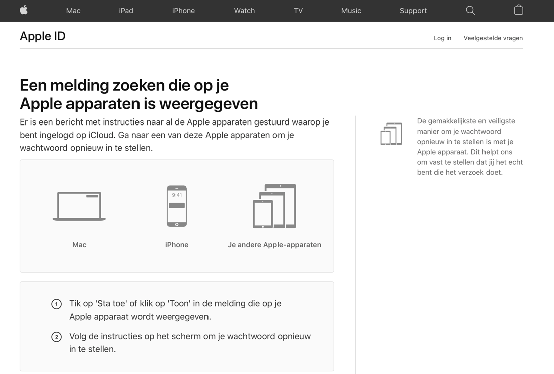 Apple ID wachtwoord vergeten iForgot