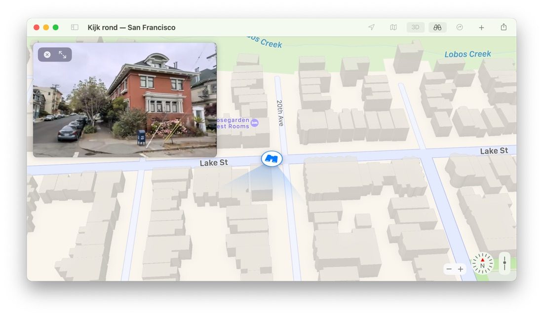 Kijk rond Apple Kaarten macOS Big Sur