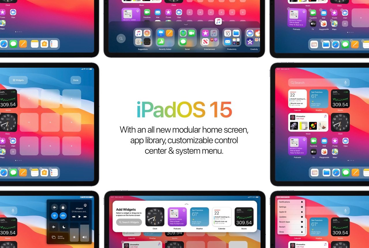 iPadOS 15 concept.