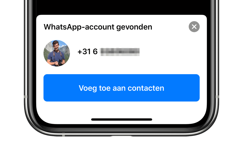 WhatsApp: contact toevoegen via QR-code.