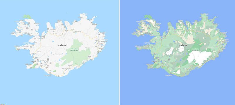 Google Maps in IJsland