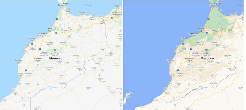 Google Maps voor Marokko