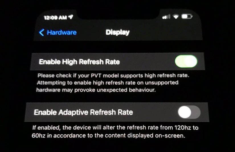 iPhone 12 refresh rate
