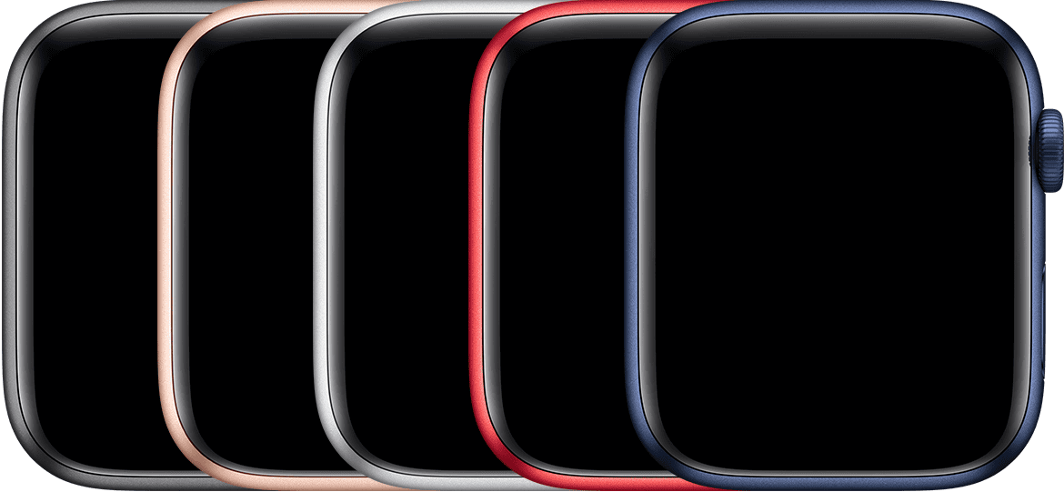 Apple Watch Series 6 kleuren in aluminium.