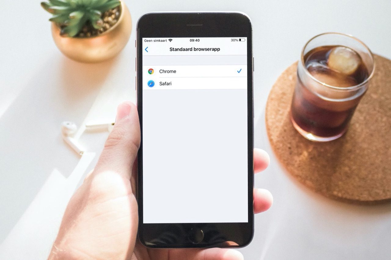 Google Chrome als standaardbrowser op iPhone.