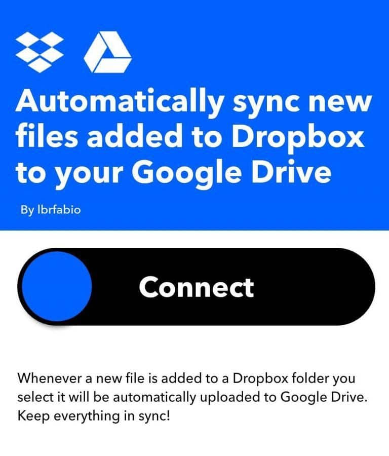 IFTTT Google Docs opslaan bij Dropbox