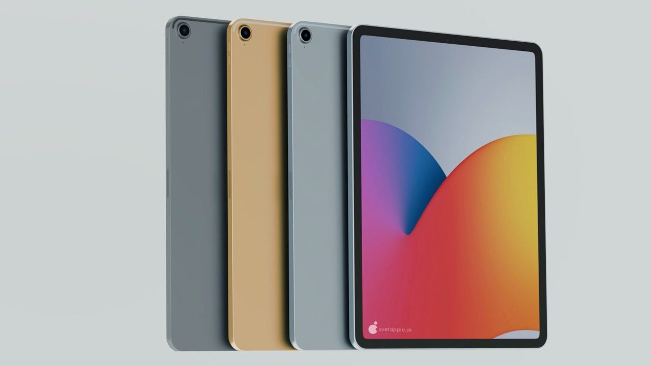 iPad Air 4 concept in meerdere kleuren.