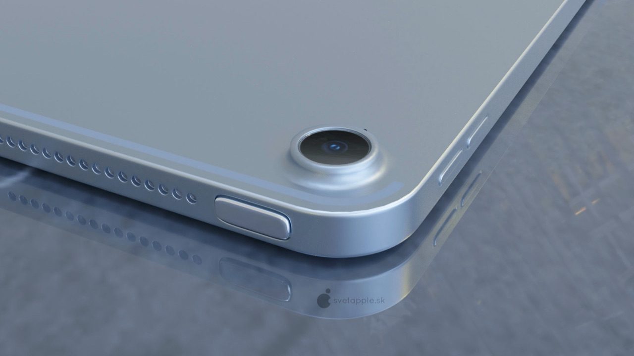 iPad Air 4 concept met nieuwe powerknop.