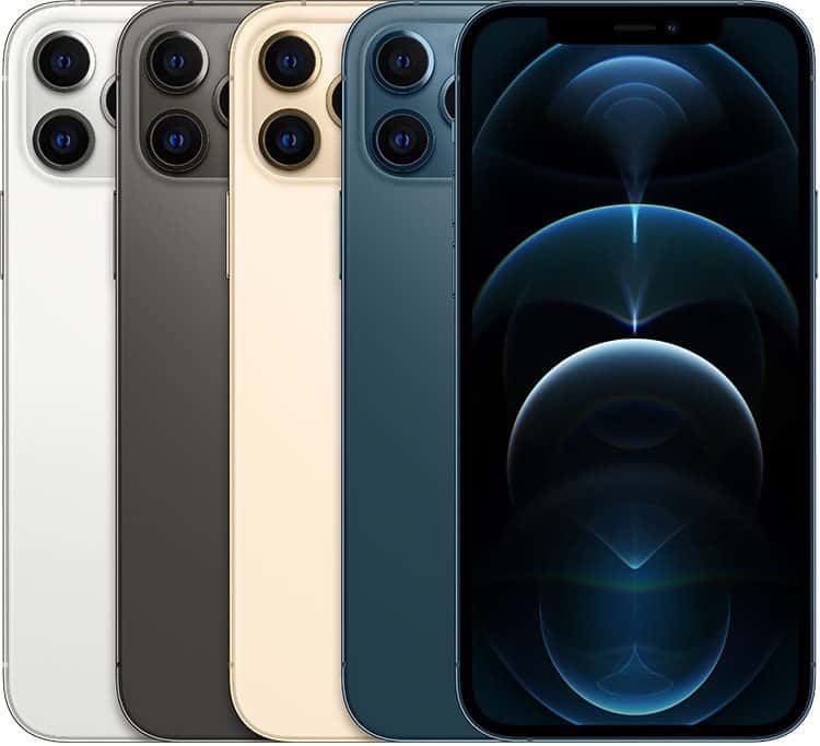 iPhone 12 Pro kleuren in stapel.