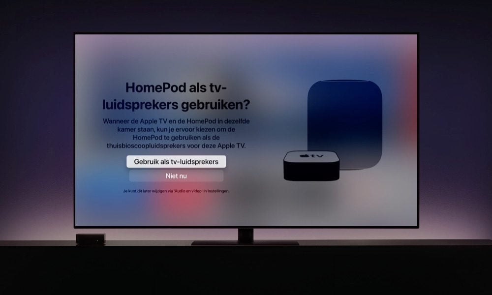 HomePod koppelen met Apple TV: instellen als tv-luidspreker.