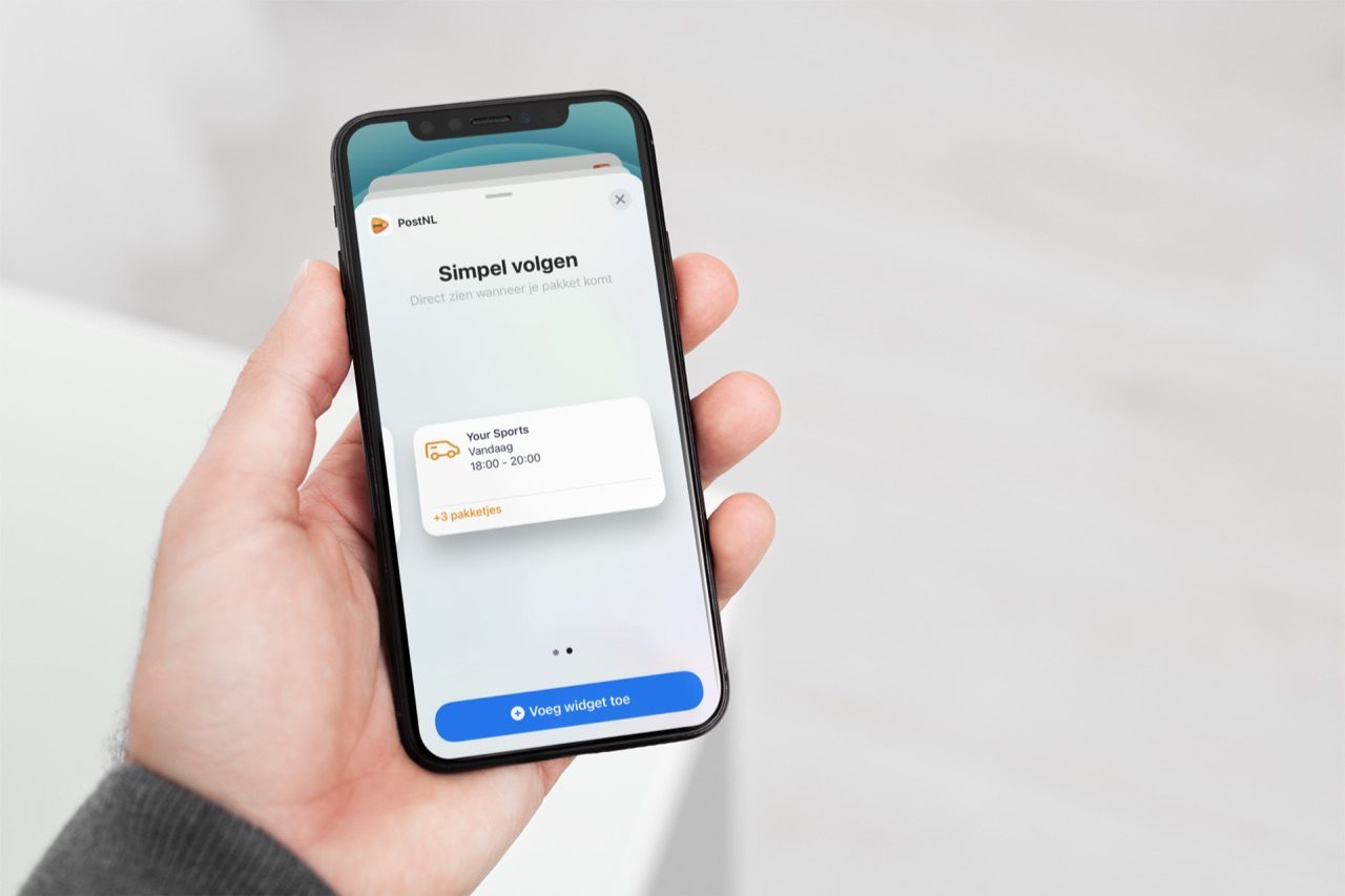 PostNL widget op iPhone.