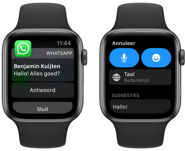WhatsApp melding op Apple Watch