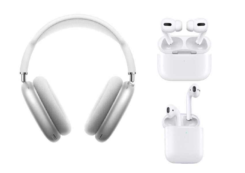 AirPods vergelijken: AirPods Max, AirPods Pro en gewone AirPods.