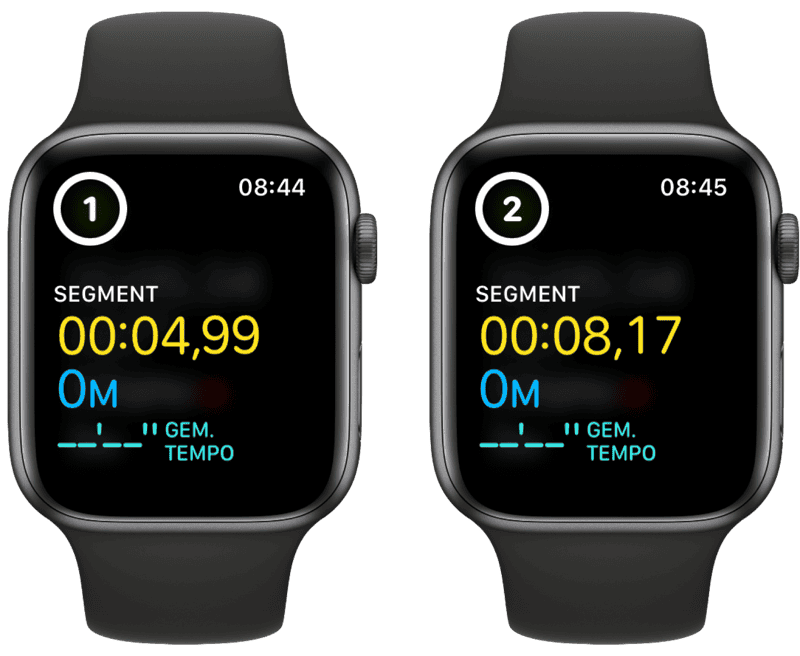 Apple Watch workout segment vastleggen.