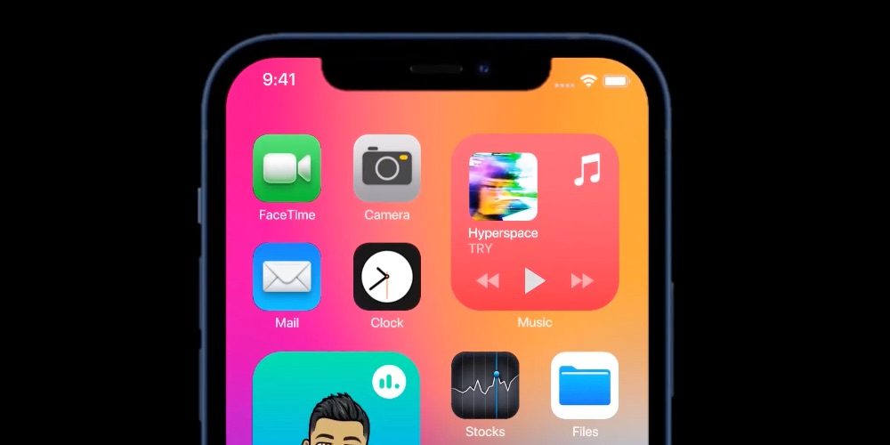 iOS 15 concept met interactieve widget.